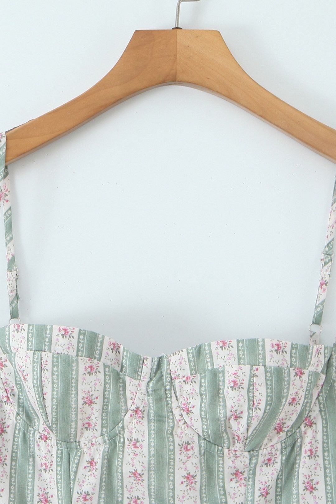 Green Striped Cotton Maxi Dress