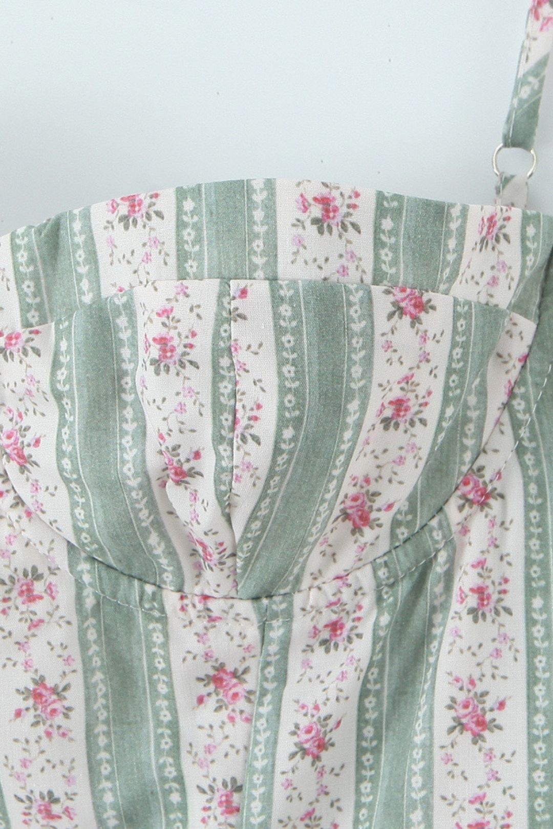 Green Striped Cotton Maxi Dress