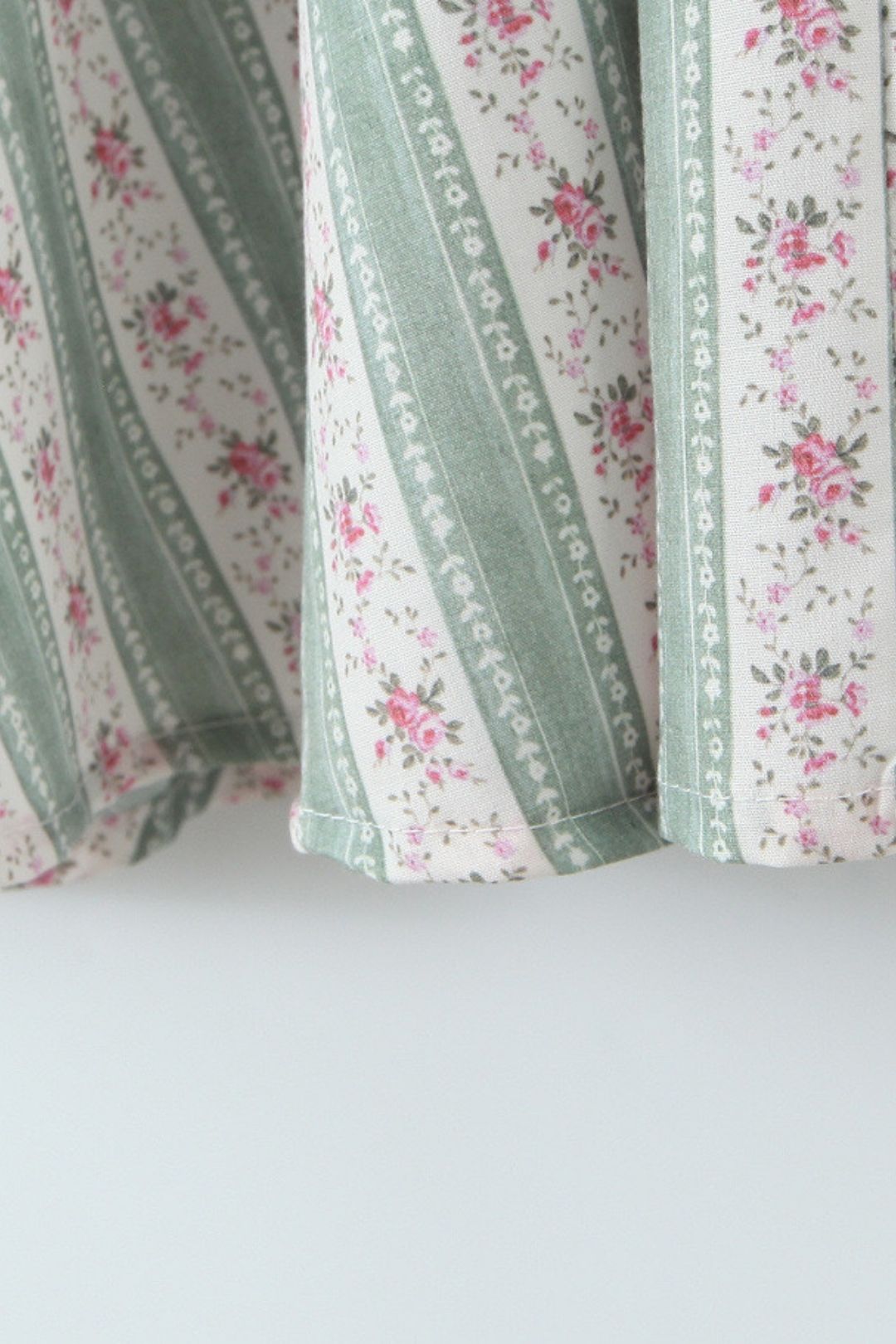 Green Striped Cotton Maxi Dress