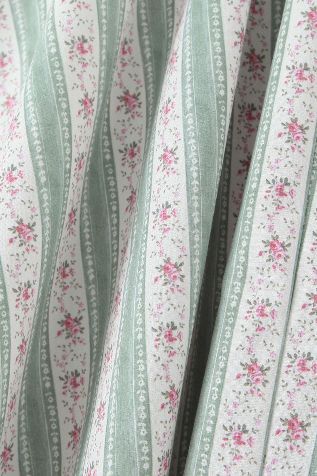 Green Striped Cotton Maxi Dress