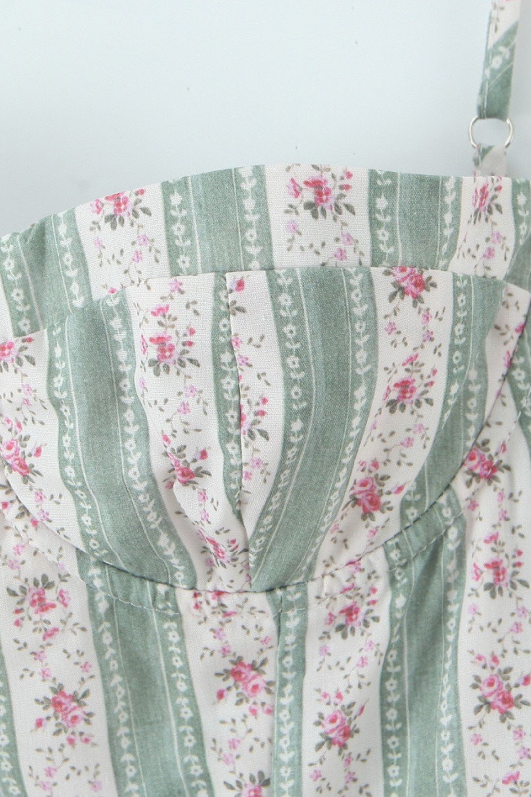 Green Striped Cotton Maxi Dress