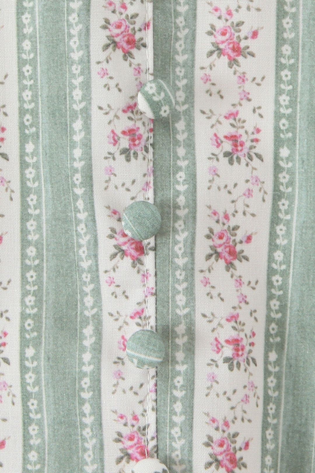 Green Striped Cotton Mini Dress