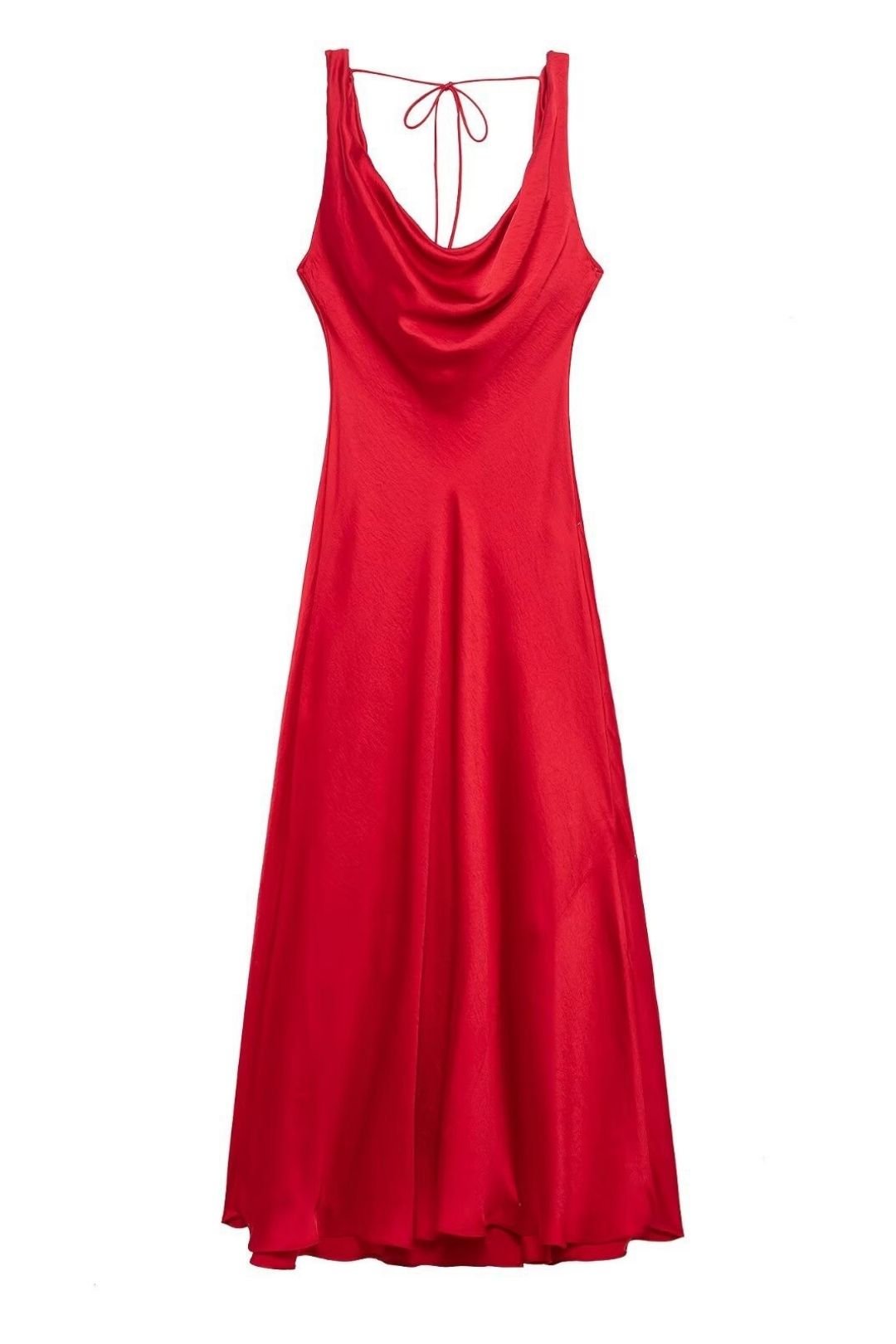 Satin Texture Midi Dress