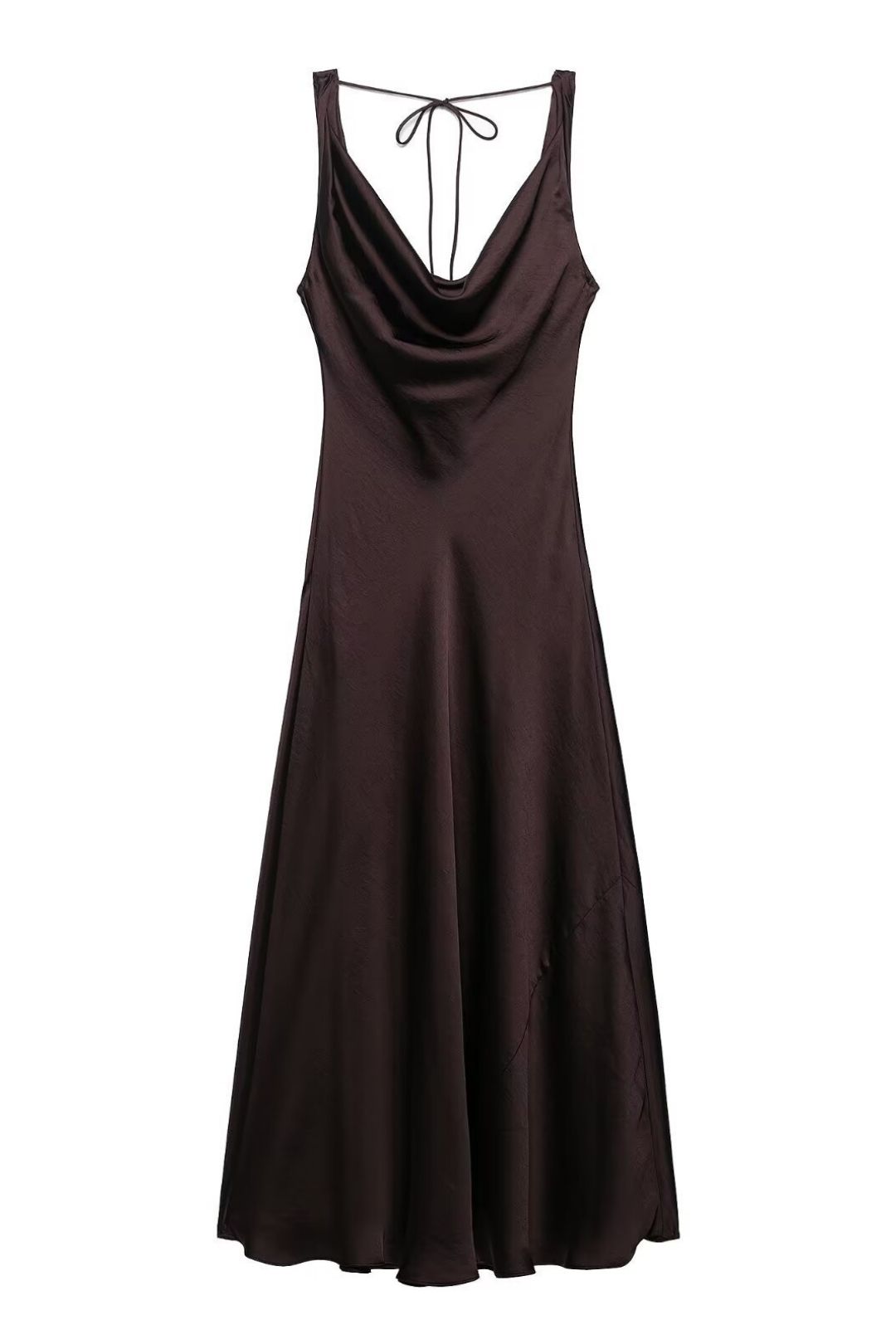 Satin Texture Midi Dress