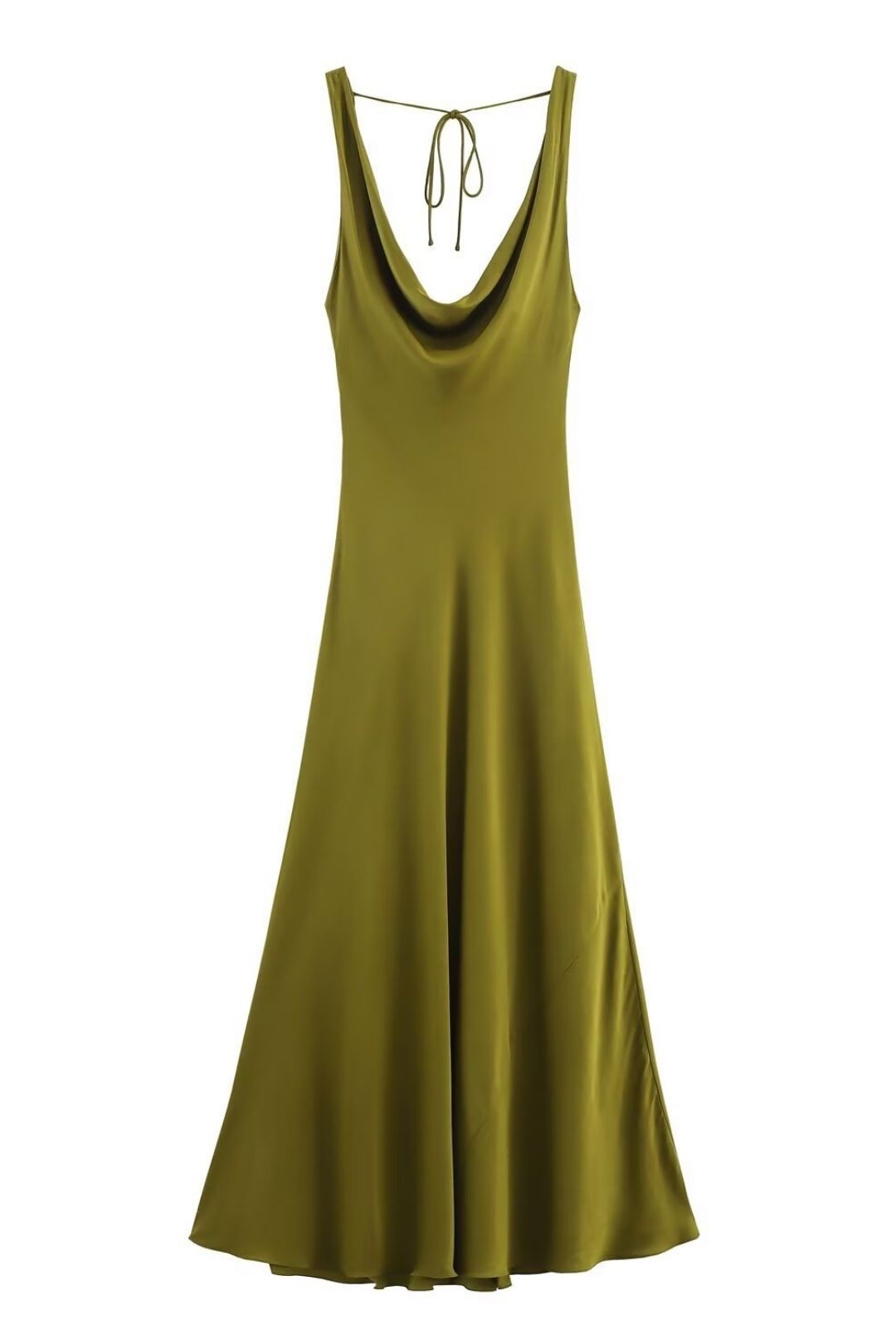 Satin Texture Midi Dress