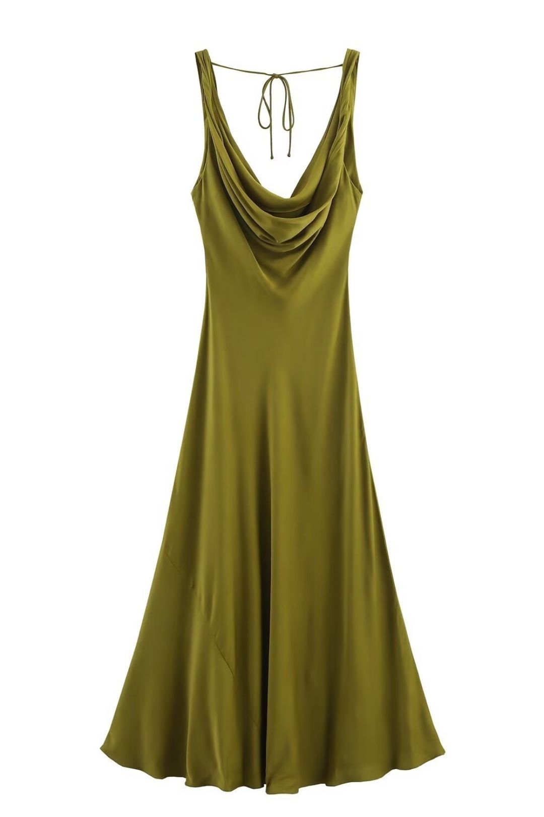 Satin Texture Midi Dress