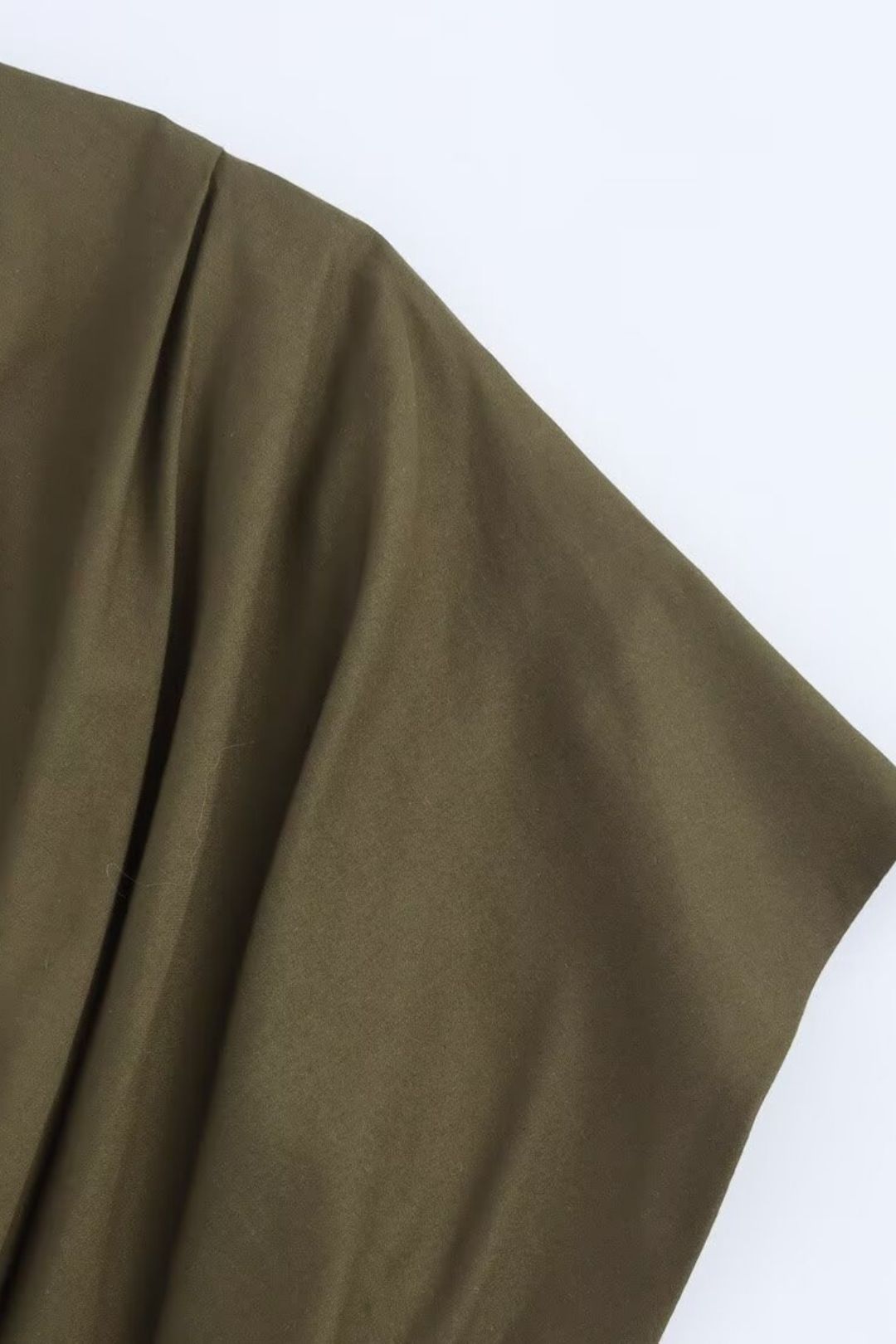 Slim Fit Pleated Drop Shoulder Short Sleeve Midi Dress