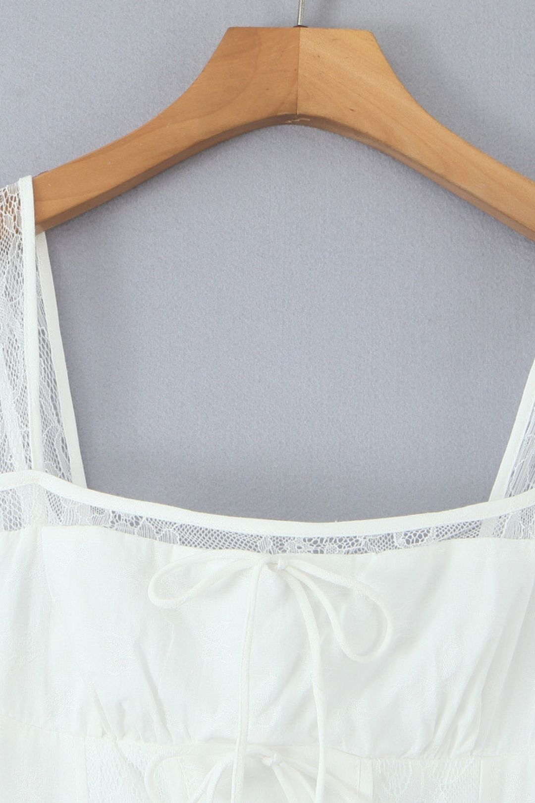 White Lace Spliced Waist Slimming Suspender Dress