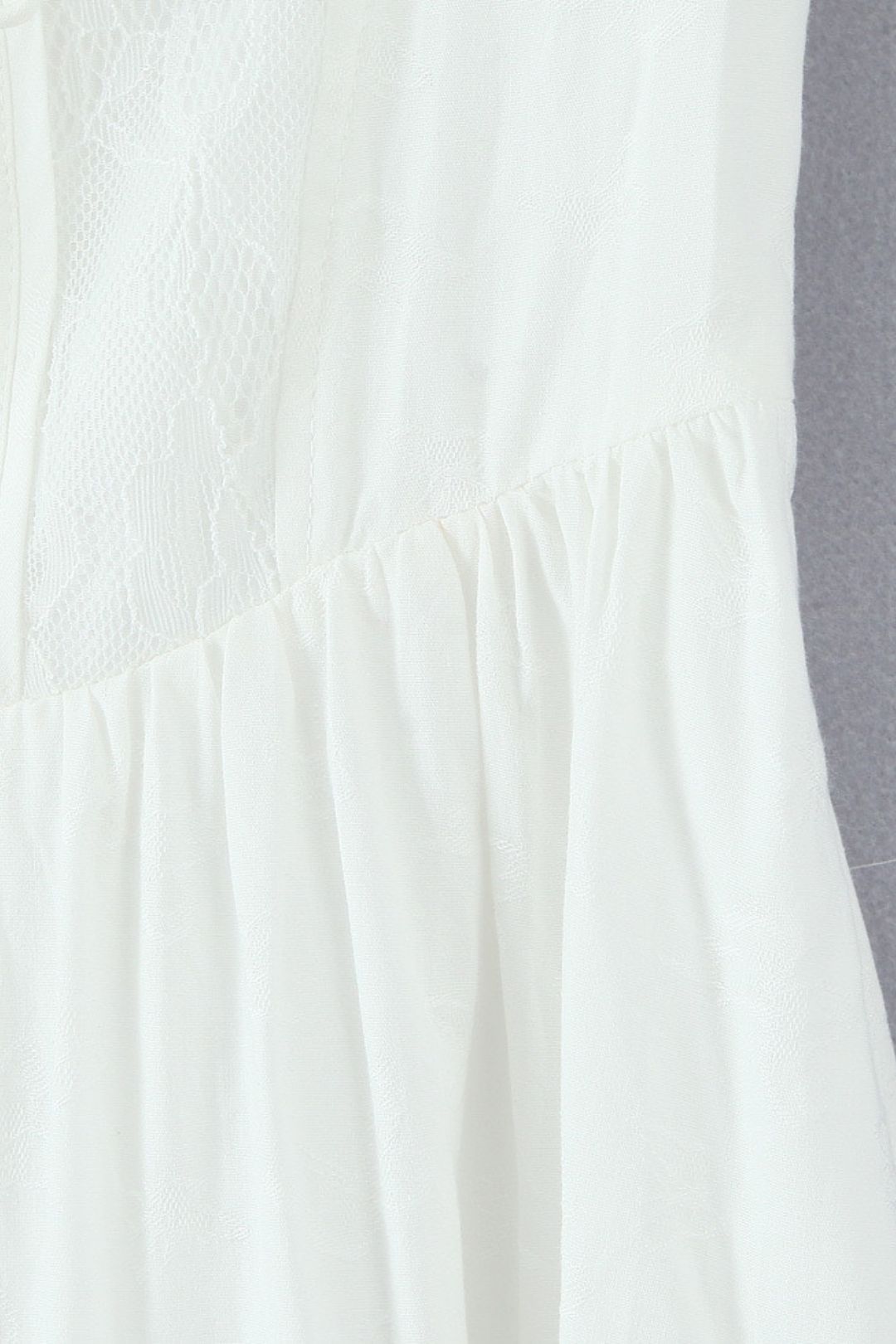 White Lace Spliced Waist Slimming Suspender Dress