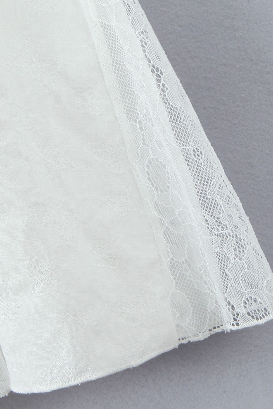 White Lace Spliced Waist Slimming Suspender Dress