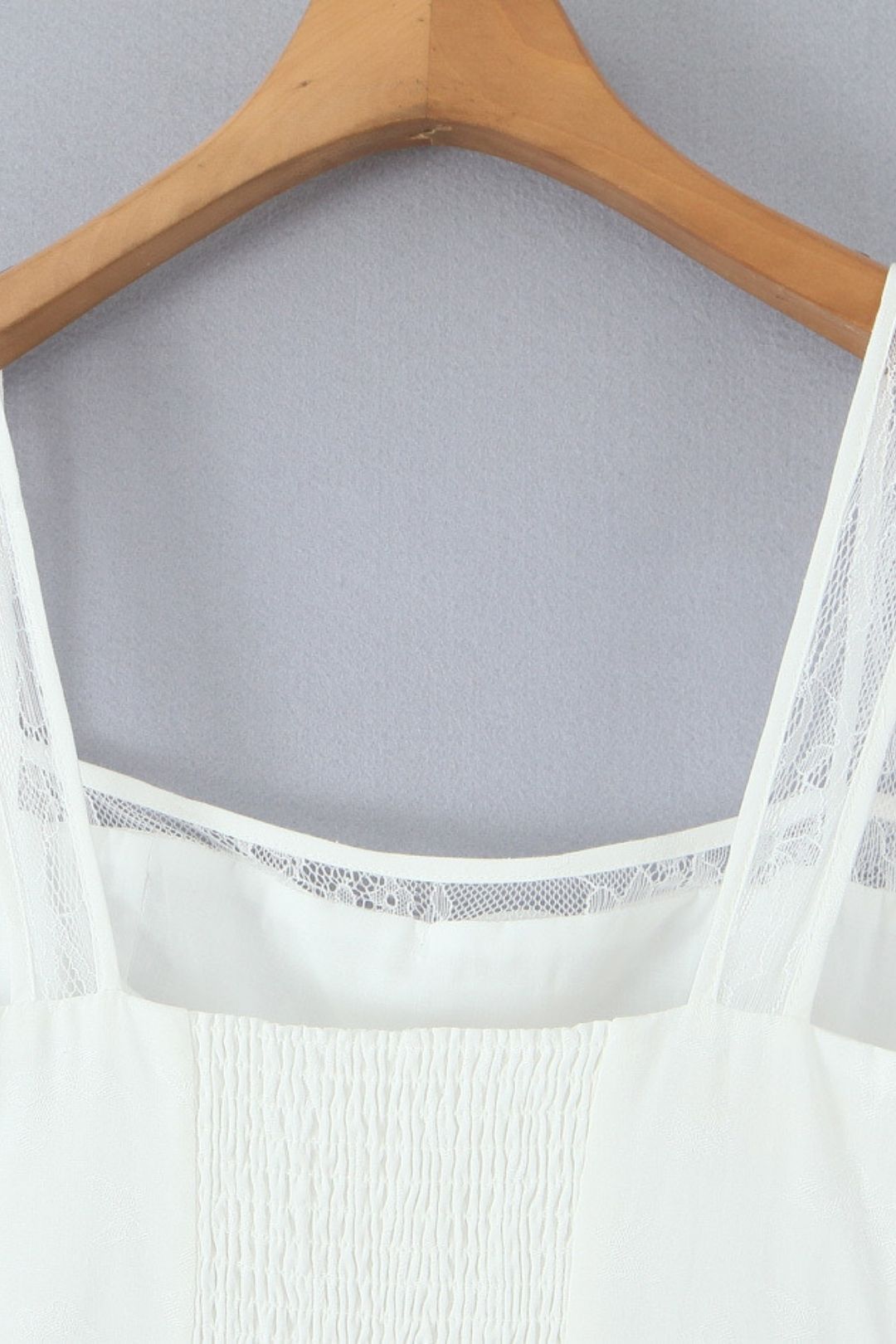 White Lace Spliced Waist Slimming Suspender Dress