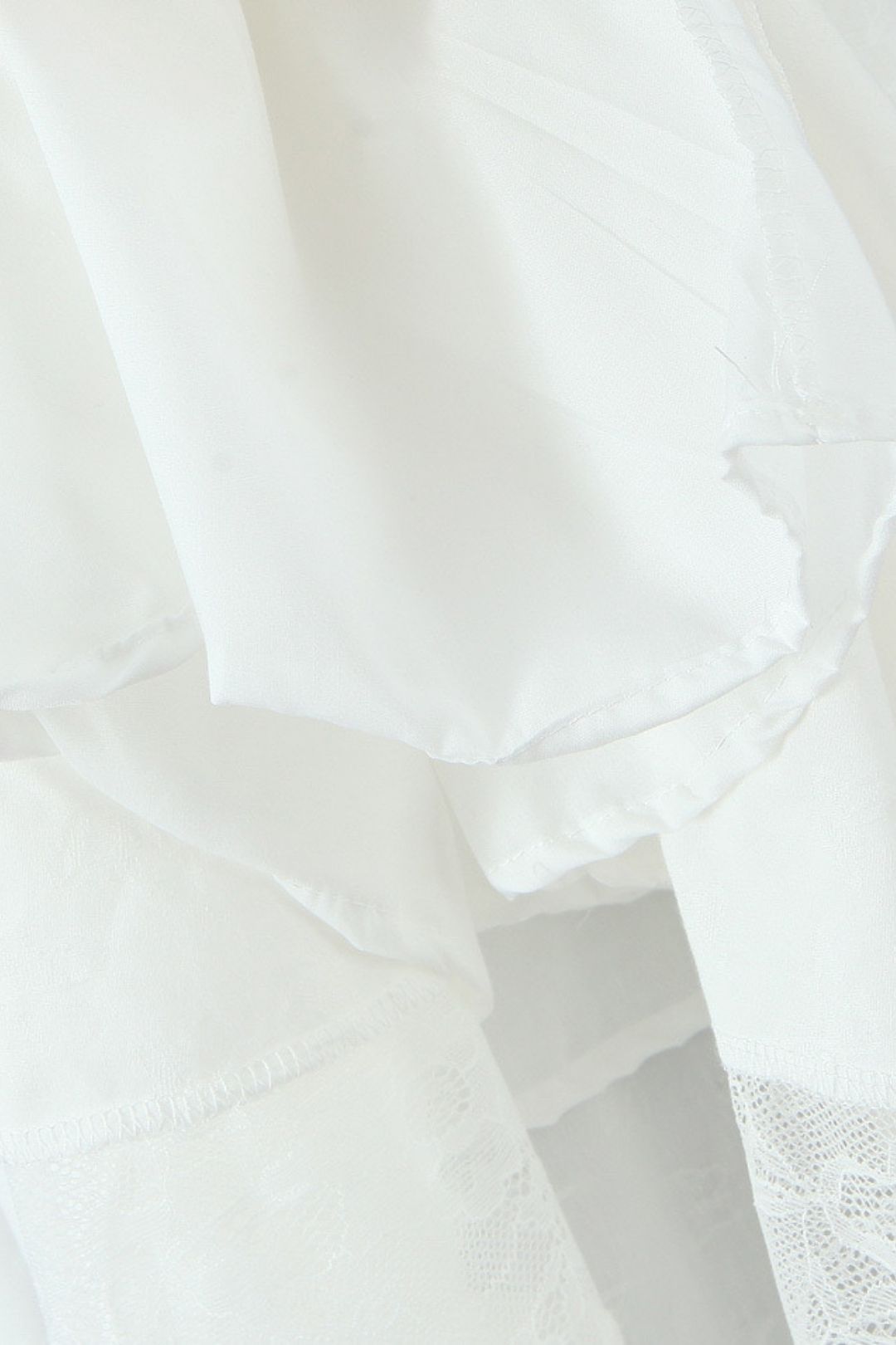 White Lace Spliced Waist Slimming Suspender Dress