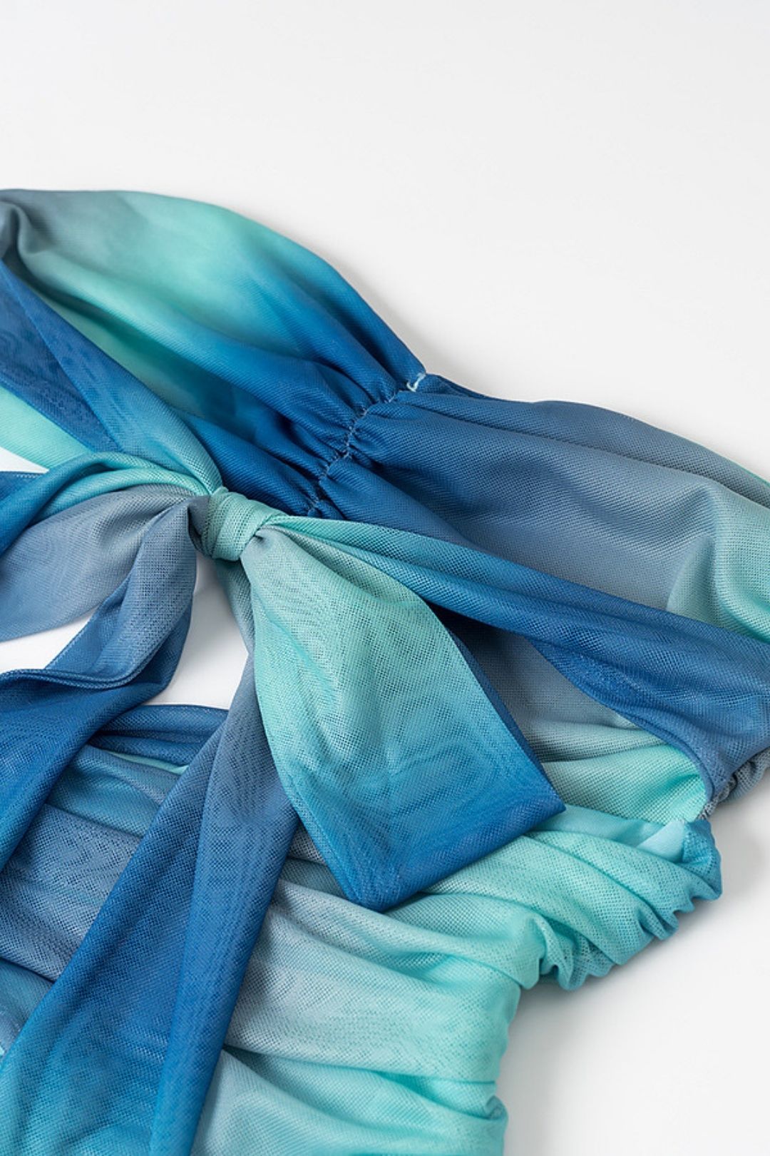 Sexy Bow-Decorated Hollow Print Contrast Color Wrap-On Backless Dress