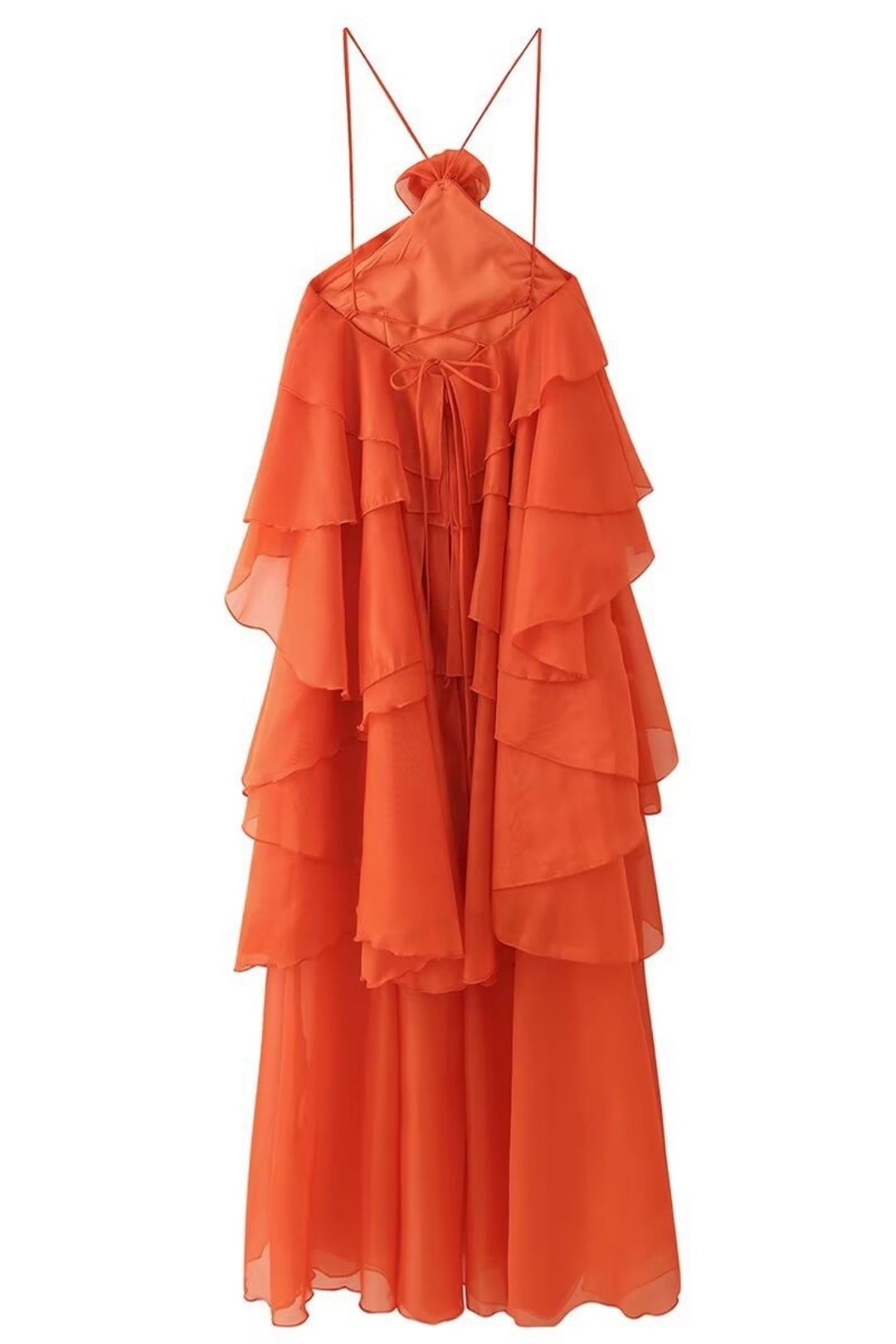 Three-Dimensional Flower Layered Decorative Suspender Dress