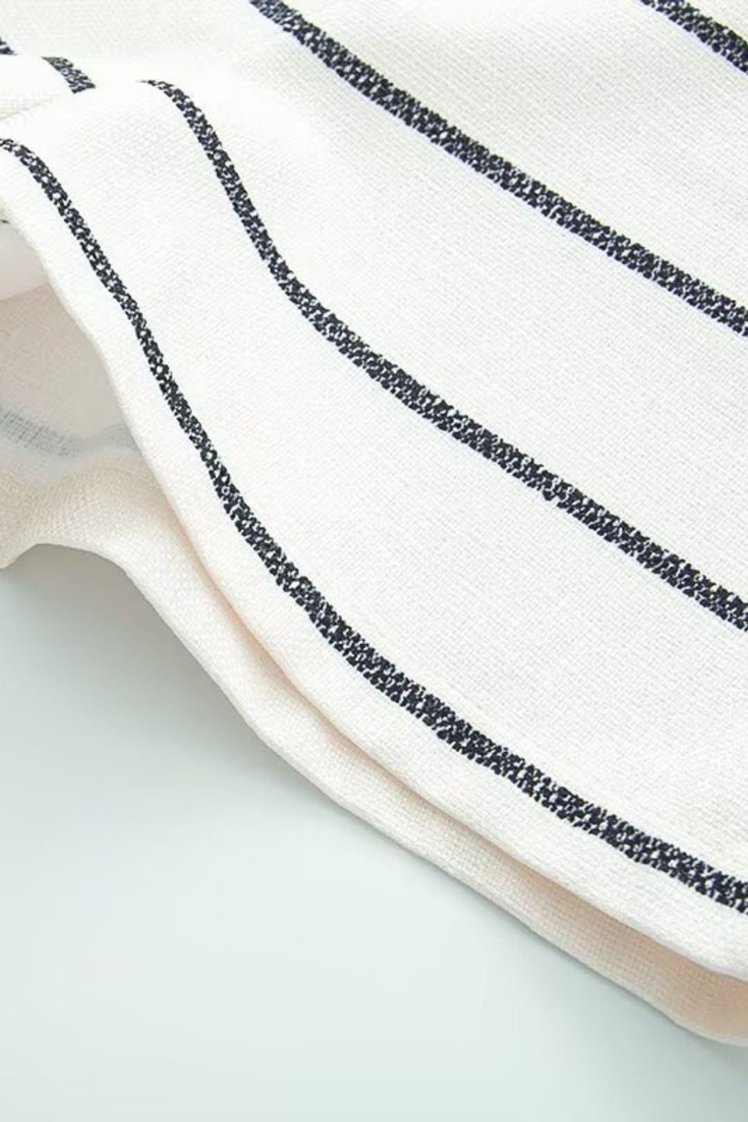 Striped Chanel Style Short Sleeve Shorts Set