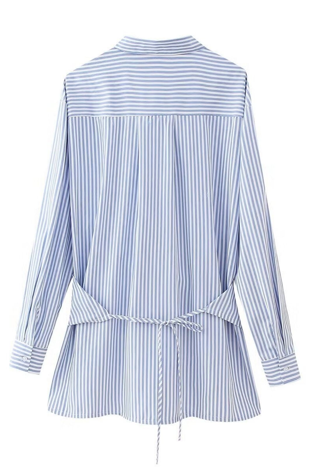 Versatile Tie-strap Lapel Loose Casual Long Sleeve Shirt