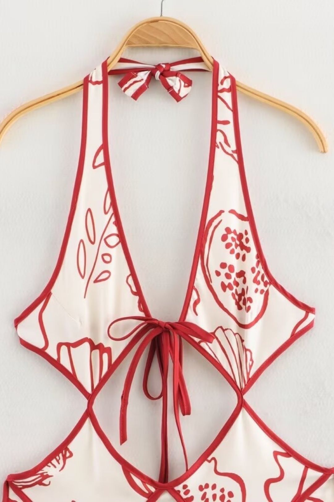 Halterneck Backless Floral Hollow Long Dress