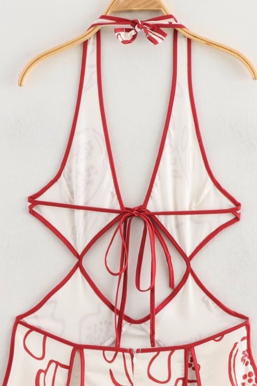 Halterneck Backless Floral Hollow Long Dress