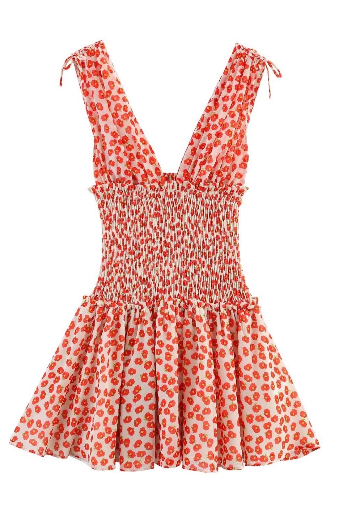 Sexy Backless Slim Fit Printed Deep V-neck Sleeveless Short Dress