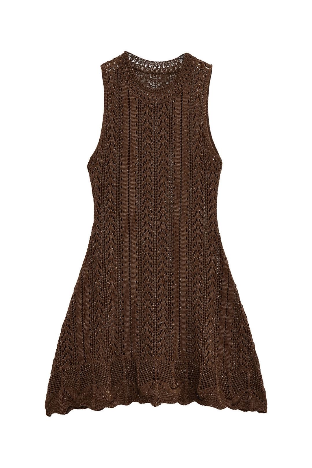Slim Round Neck Sleeveless Knitted Mini Dress
