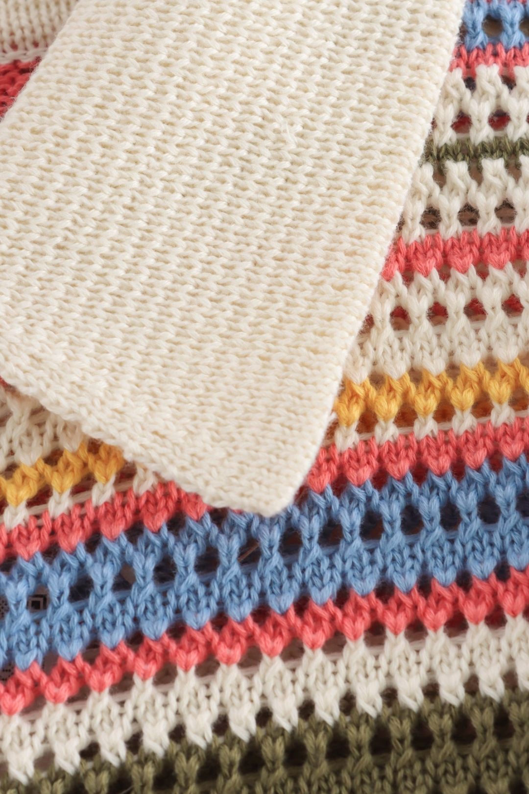 Crochet Lapel Short Sleeve Loose Top High Waist Shorts Set