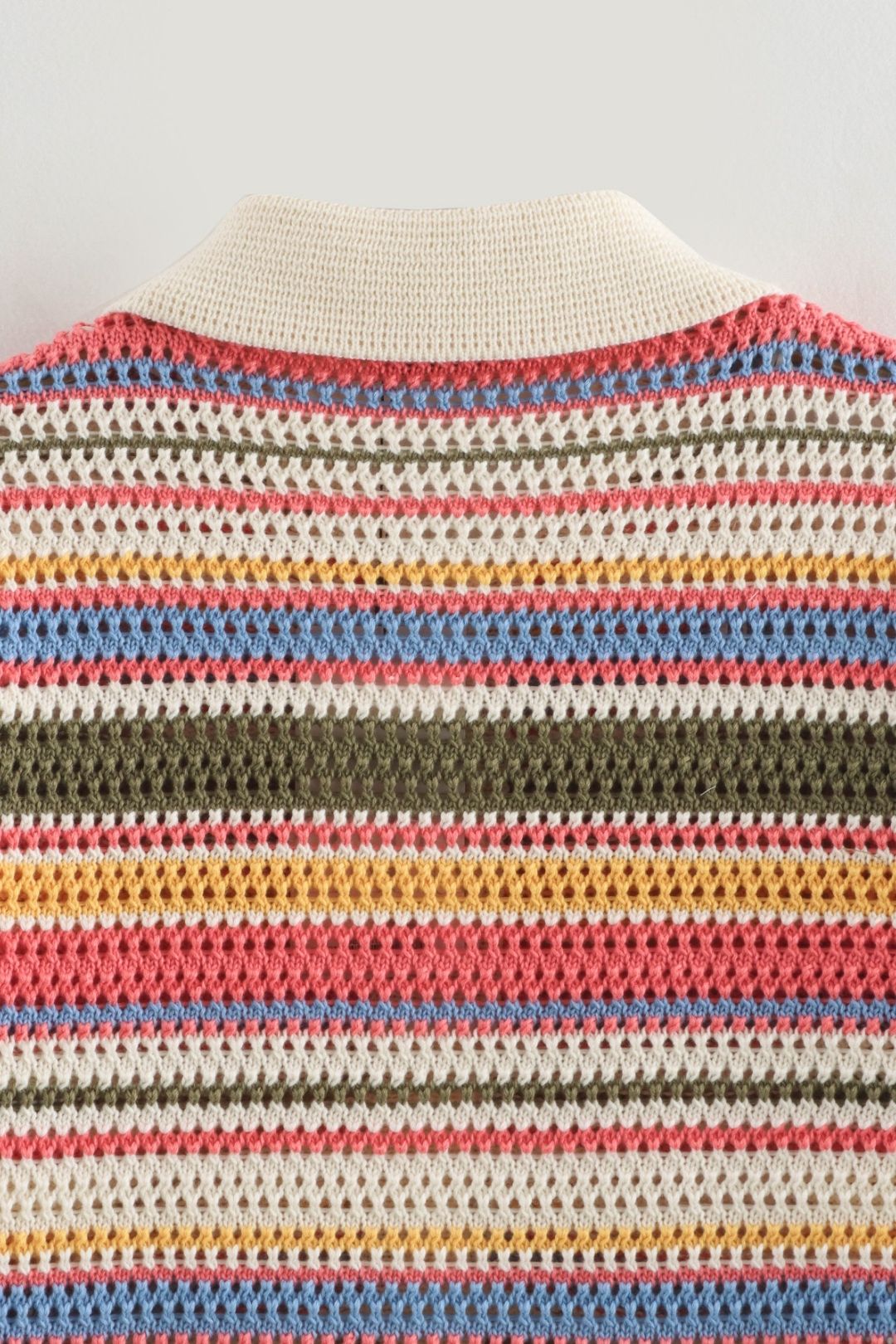 Crochet Lapel Short Sleeve Loose Top High Waist Shorts Set