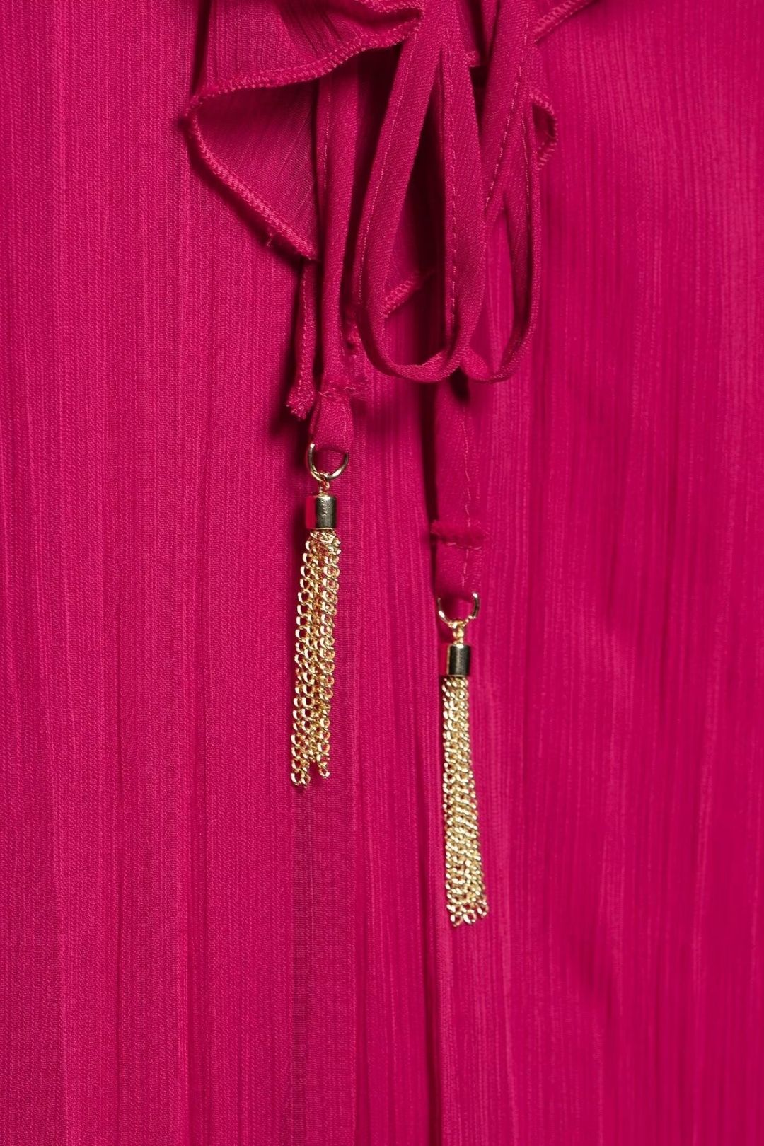 Simple V-neck Long-sleeved Wrinkle Effect Mini Dress