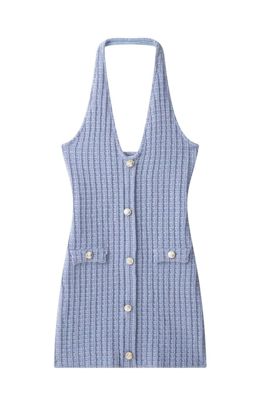 Fashion Stretch Halter Mini  Dress