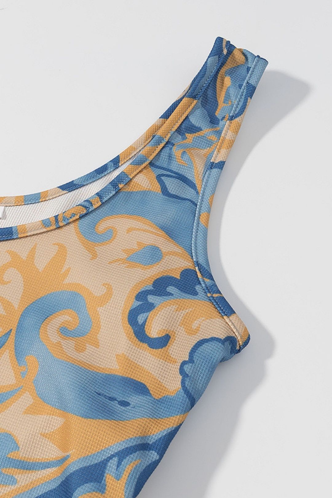 Versatile Printed Tassel Splicing Suspender Dress