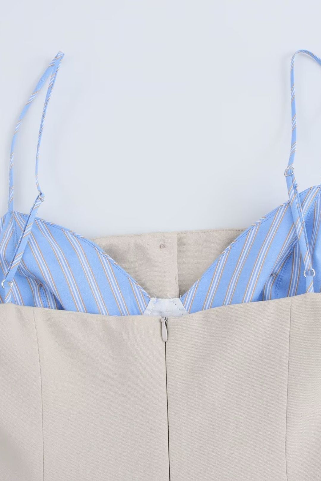 Splicing V-neck Sleeveless Short Suspender Dress