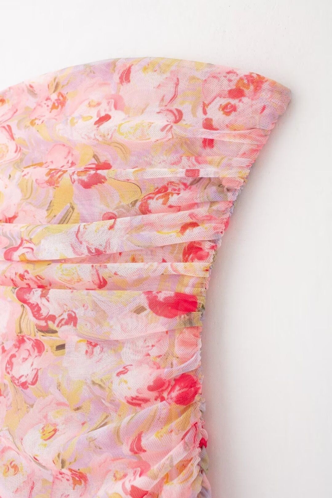 Printed Tulle Sexy Slim Tube Top Dress