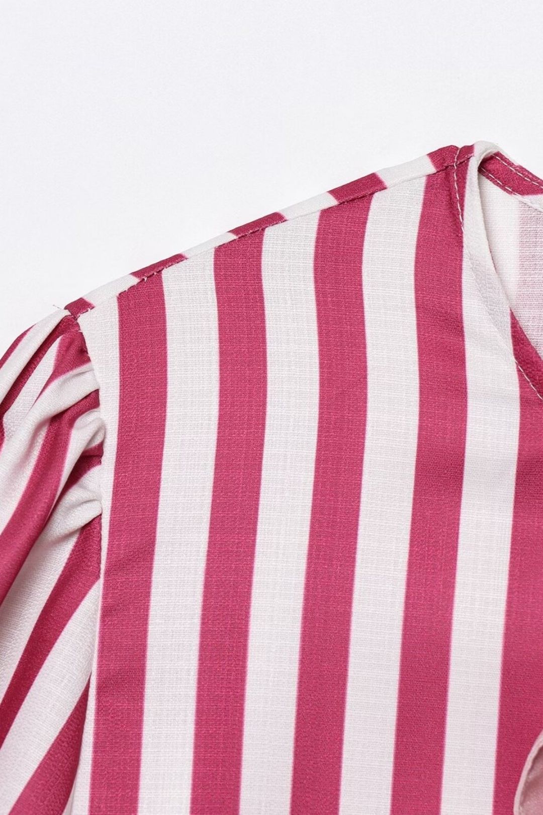 Versatile Vertical Striped Bow Tie Shirt Shorts Set