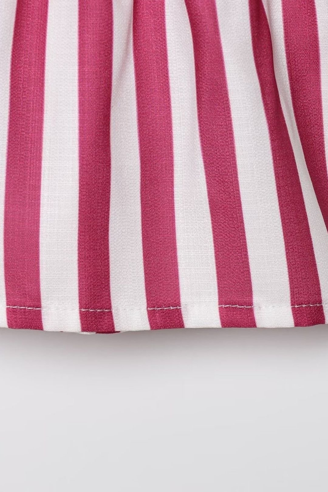 Versatile Vertical Striped Bow Tie Shirt Shorts Set