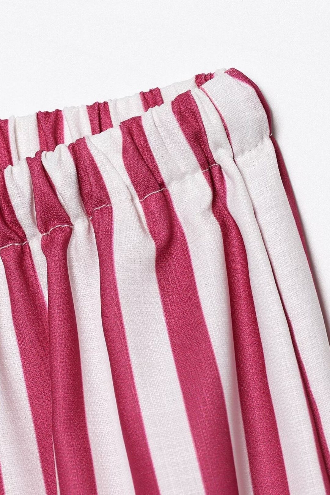 Versatile Vertical Striped Bow Tie Shirt Shorts Set