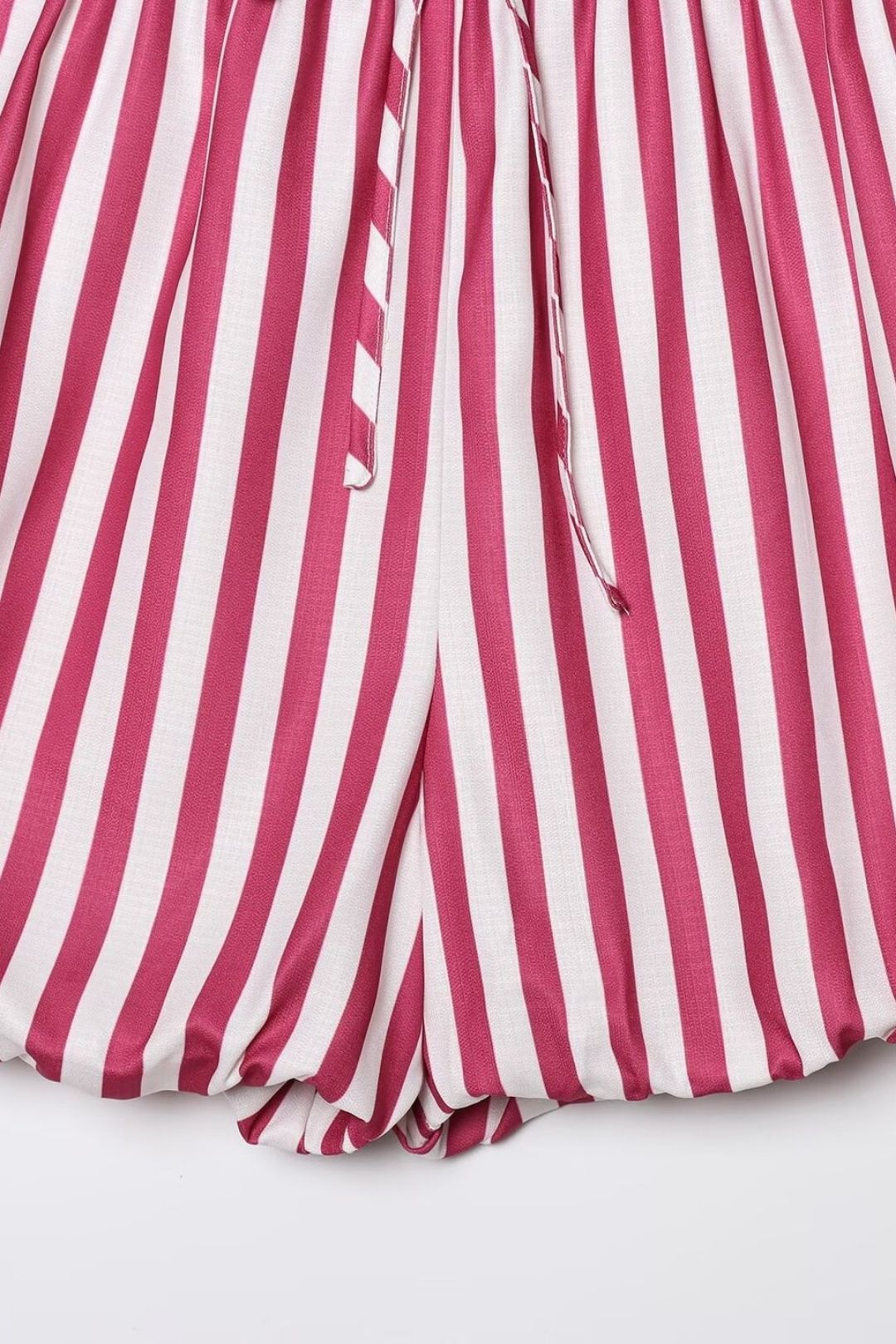 Versatile Vertical Striped Bow Tie Shirt Shorts Set