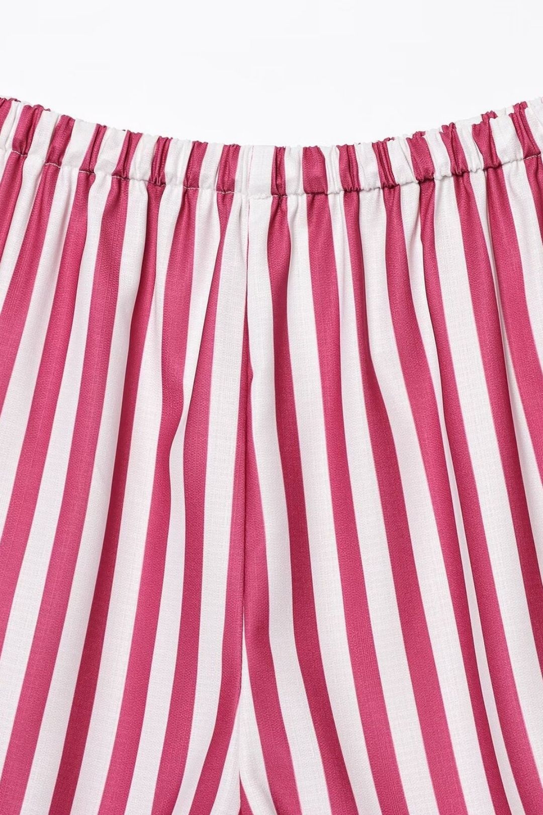 Versatile Vertical Striped Bow Tie Shirt Shorts Set