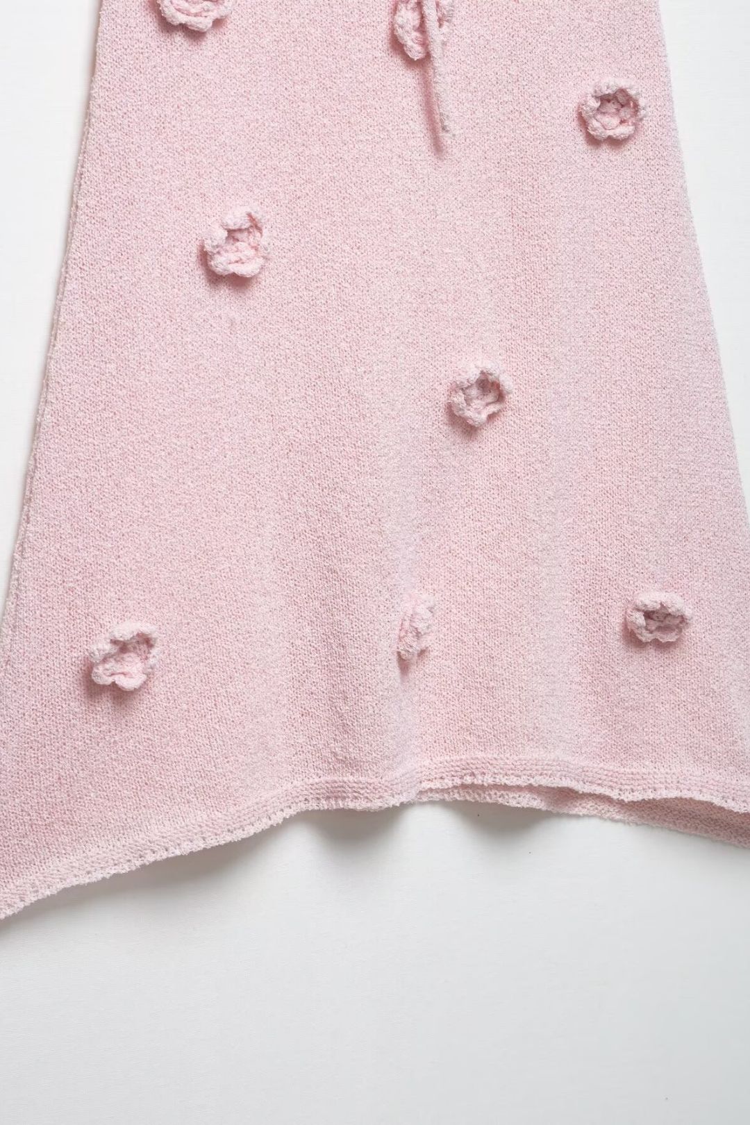 Three-Dimensional Flower Chest Tie Knitted Tube Top Dress