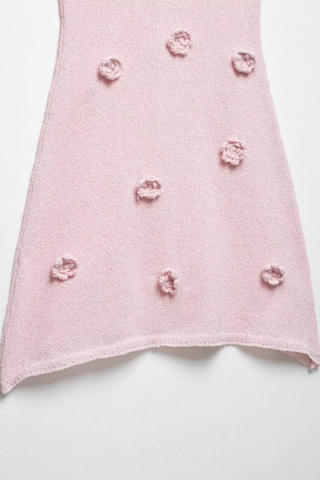 Three-Dimensional Flower Chest Tie Knitted Tube Top Dress