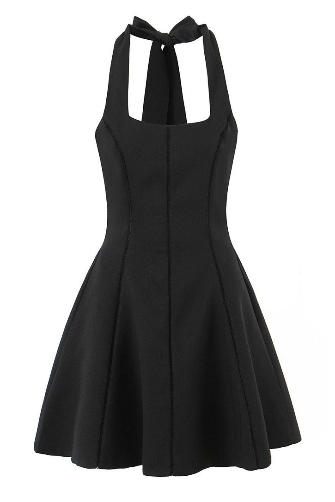 Square Neck Suspenders Waist Slim Retro Mini Skirt Dress