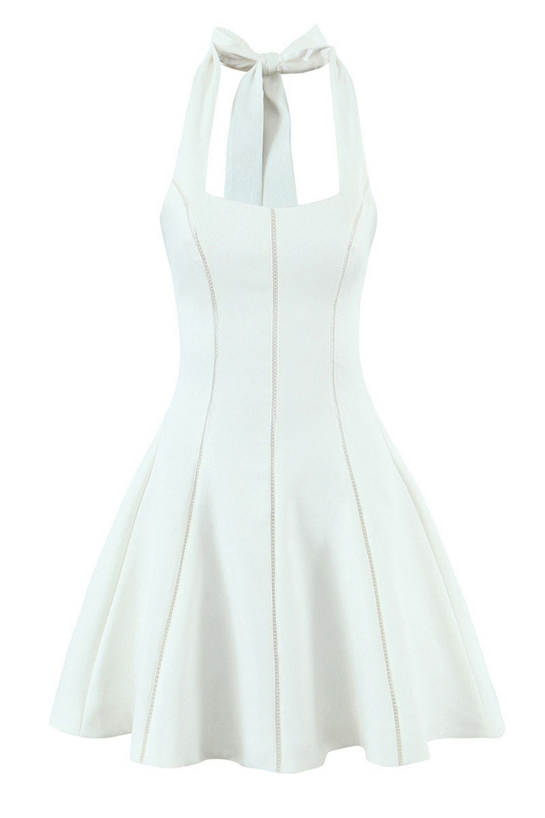 Square Neck Suspenders Waist Slim Retro Mini Skirt Dress