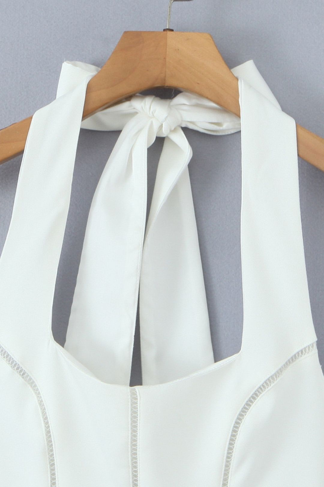 Square Neck Suspenders Waist Slim Retro Mini Skirt Dress