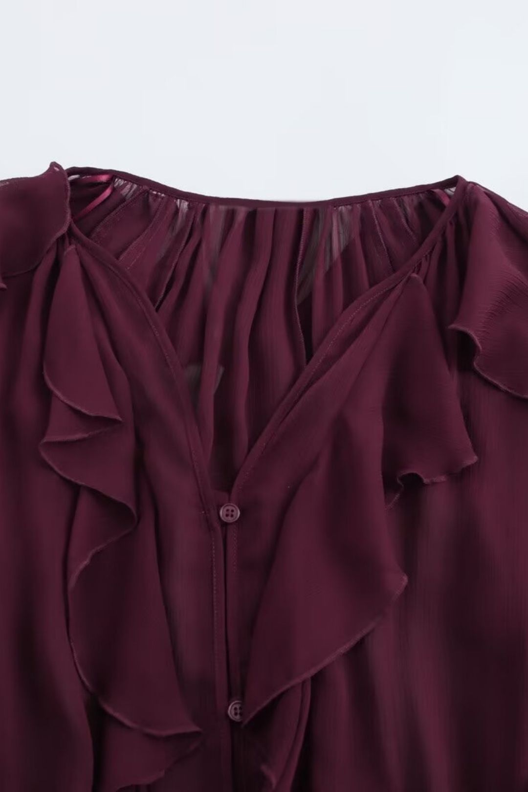 Layered Decoration Fashion V-neck Long-sleeved Shirt