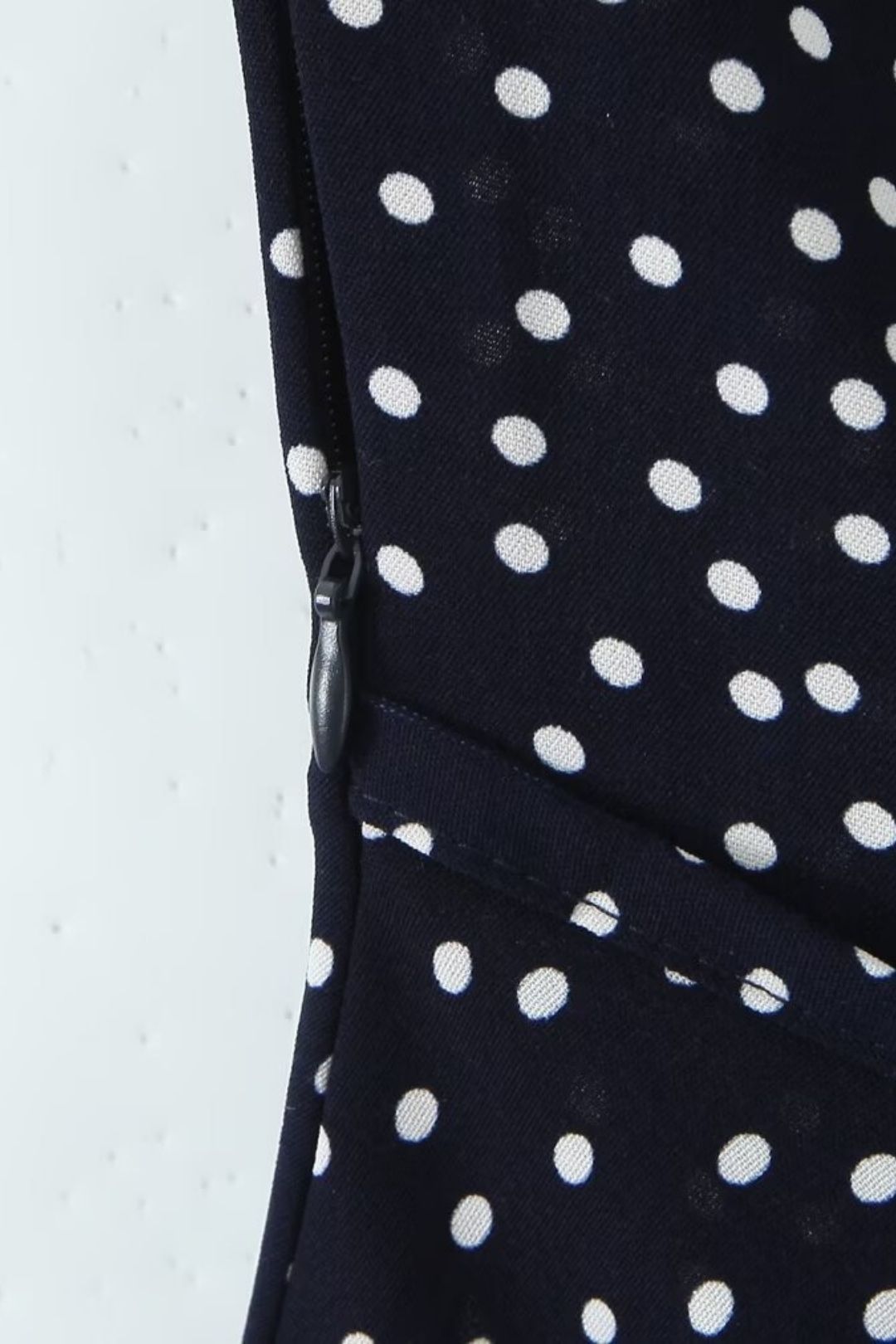 V-neck Waist French Lace Splicing Polka Dot Short Sleeve Dress