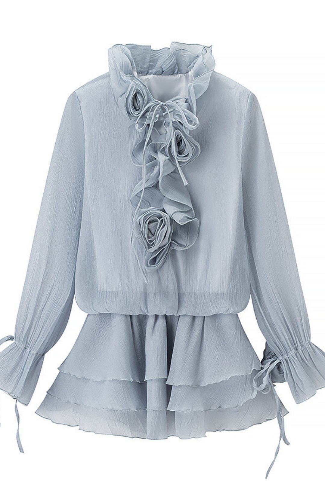 All-match Flower Dress Shorts Set