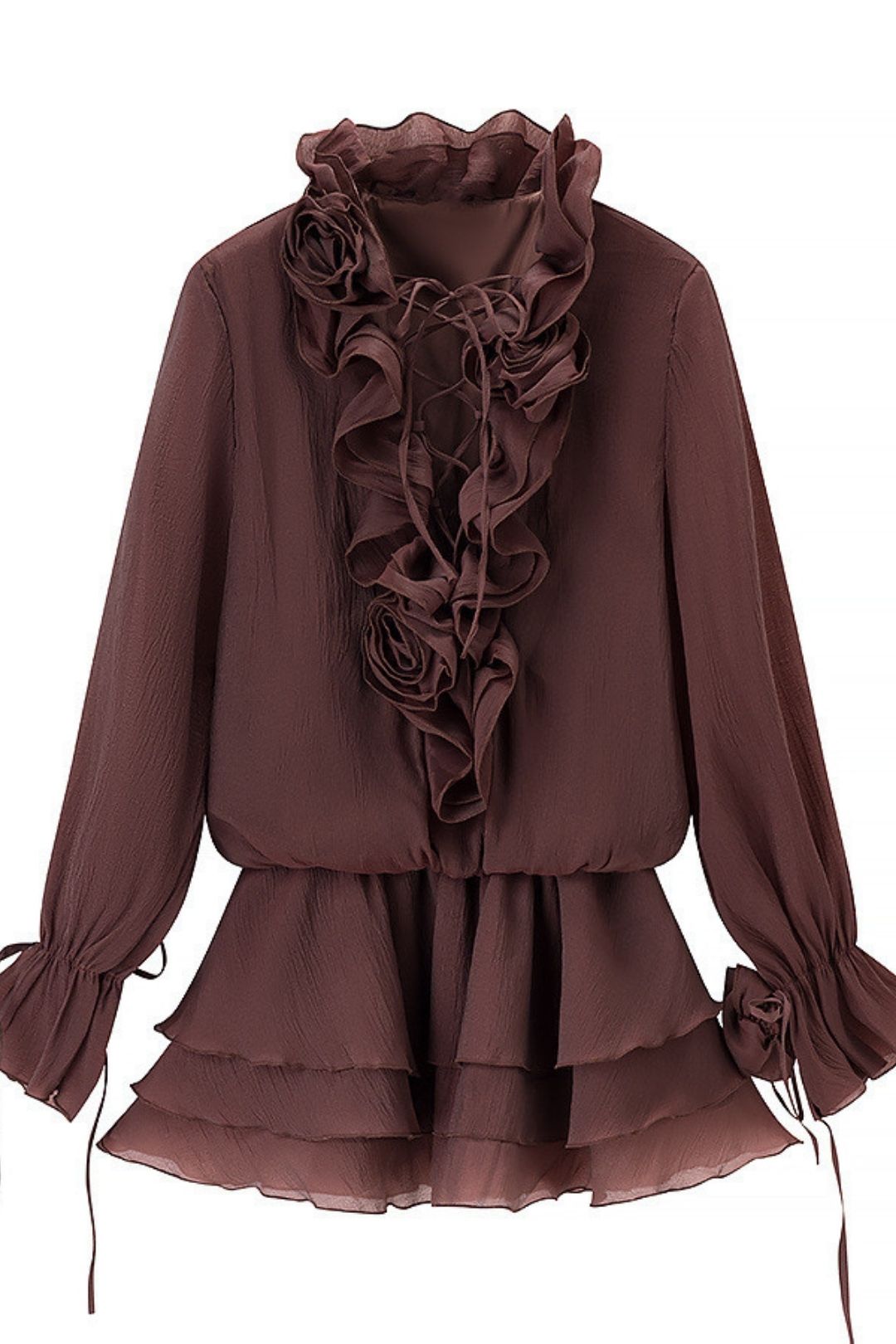 All-match Flower Dress Shorts Set