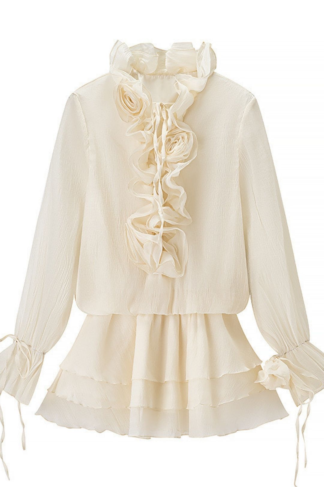 All-match Flower Dress Shorts Set