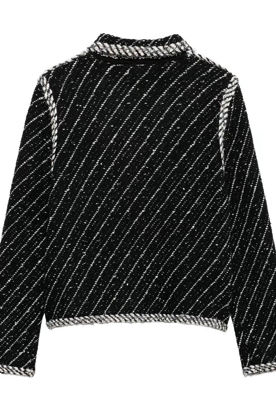 Splicing Lapel Long Sleeve Knitted Jacket And Skirt