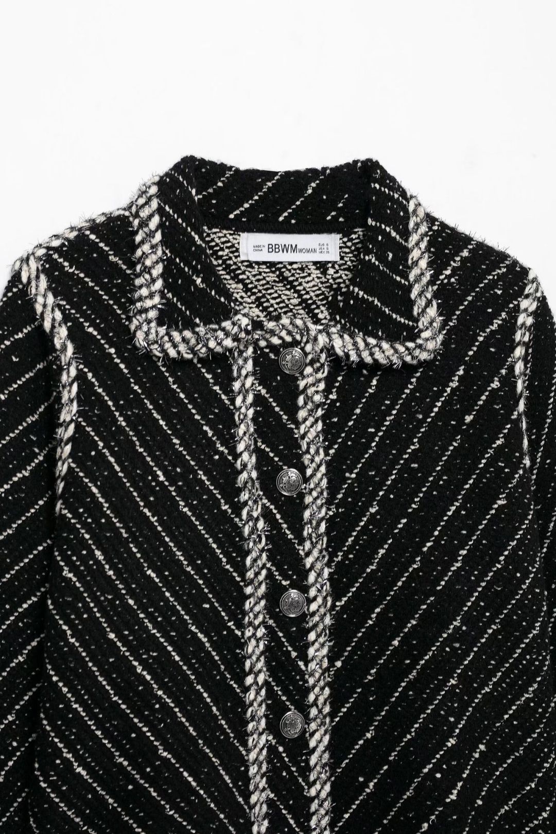 Splicing Lapel Long Sleeve Knitted Jacket And Skirt