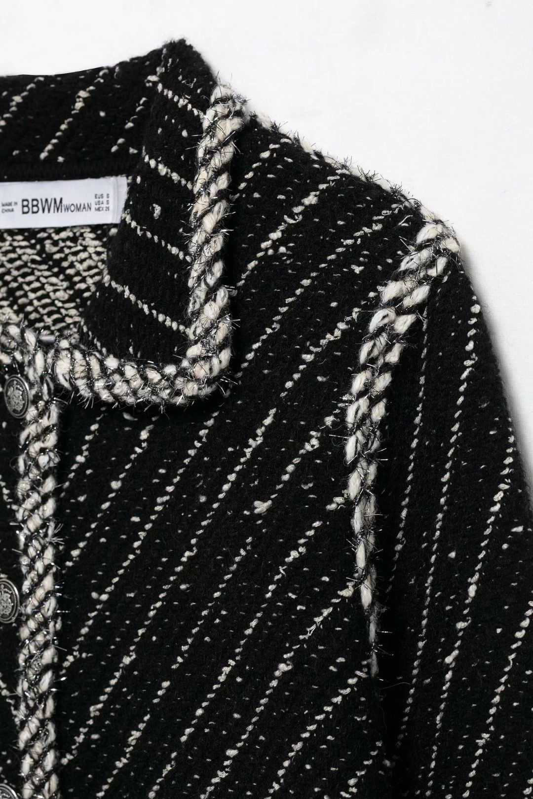 Splicing Lapel Long Sleeve Knitted Jacket And Skirt