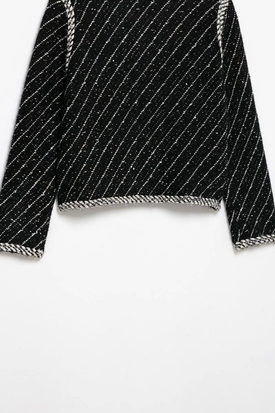 Splicing Lapel Long Sleeve Knitted Jacket And Skirt